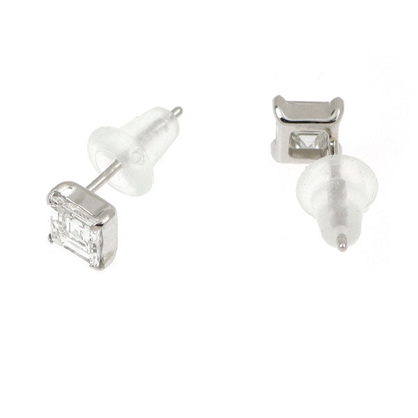 Pt900 スクエアカット ダイヤモンド ピアス 0.697ct G/H SI1