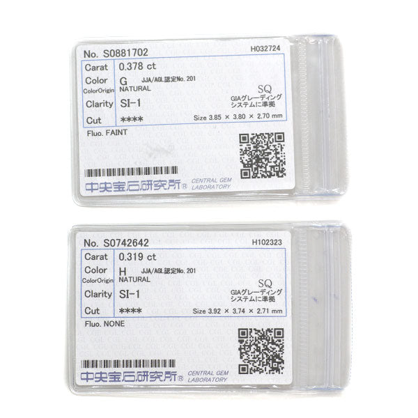 Pt900 スクエアカット ダイヤモンド ピアス 0.697ct G/H SI1