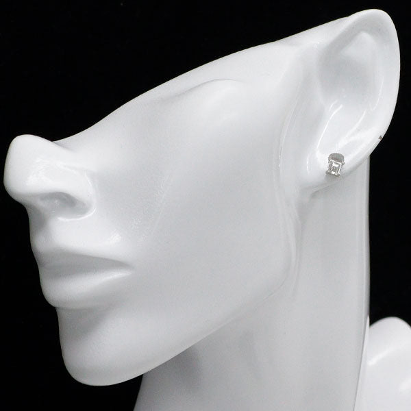 Pt900 スクエアカット ダイヤモンド ピアス 0.697ct G/H SI1