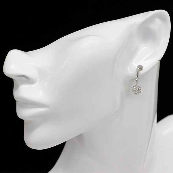 K18WG ダイヤモンド ピアス 1.00ct フラワー
