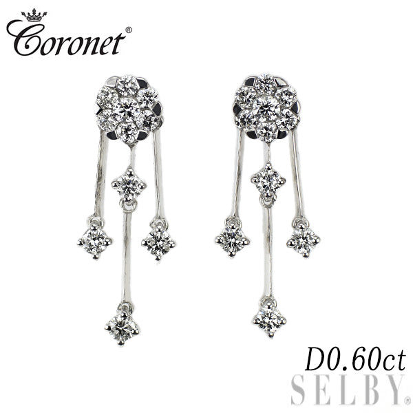 コロネット K18WG ダイヤモンド ピアス 0.60ct