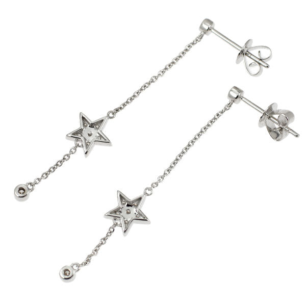 K18WG ダイヤモンド ピアス 0.314ct スター 星
