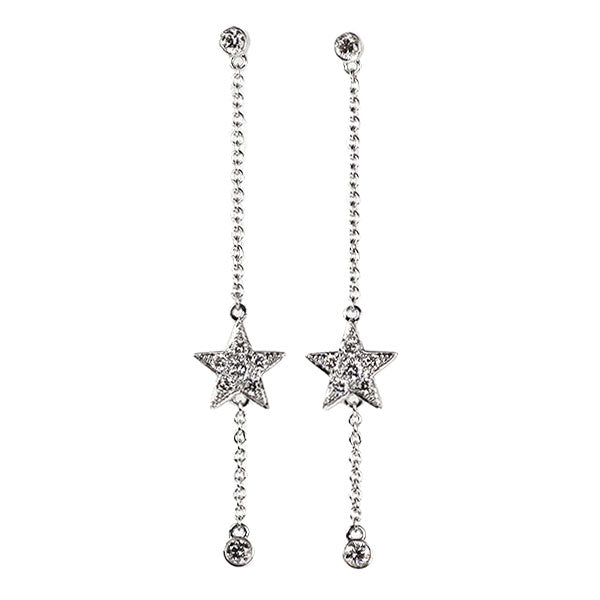 K18WG ダイヤモンド ピアス 0.314ct スター 星