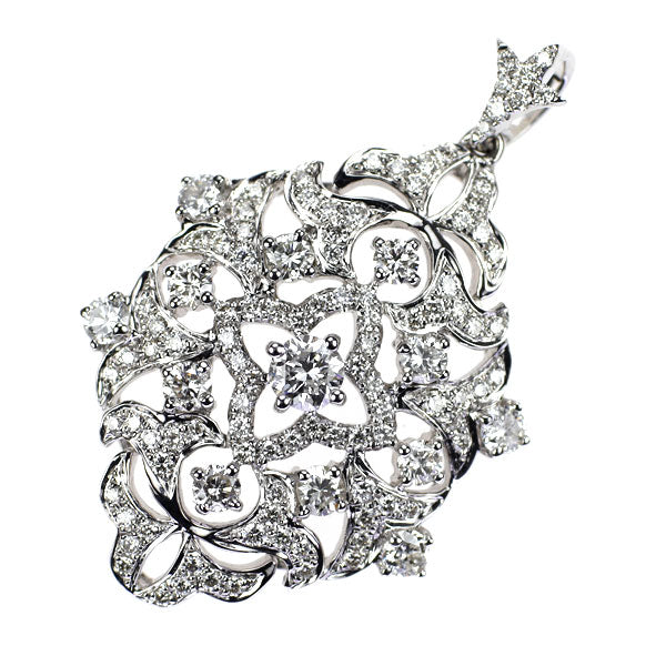 K18WG ダイヤモンド ペンダントトップ 0.176ct D0.95ct