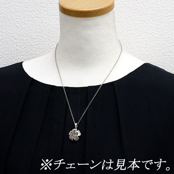 Pt900/ K18YG ダイヤモンド ペンダントトップ 2.141ct D0.51ct フラワー
