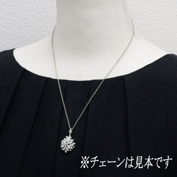 K18WG/Pt900 ダイヤモンド ペンダントトップ 1.21ct D0.01ct