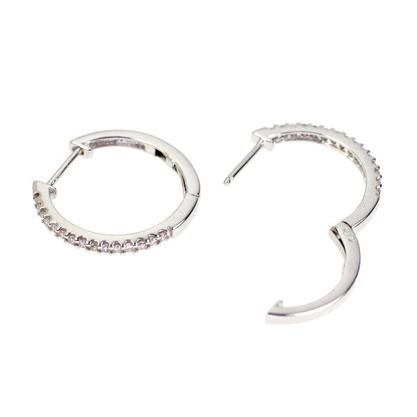 K18WG ダイヤモンド ピアス 0.20ct フープ