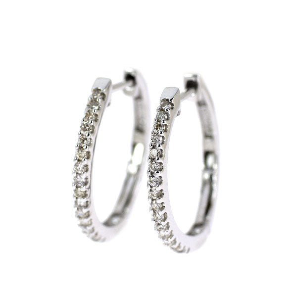 K18WG ダイヤモンド ピアス 0.20ct フープ