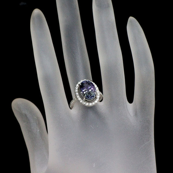 Pt900 バイカラーゾイサイト ダイヤモンド リング 5.495ct 0.63ct