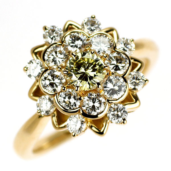 K18YG ダイヤモンド リング 0.26ct D0.75ct