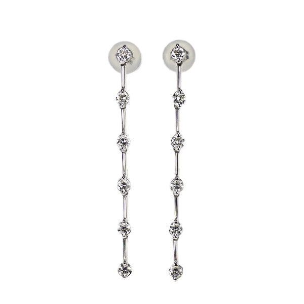 DTC K18WG ダイヤモンド ピアス 0.55ct LINE