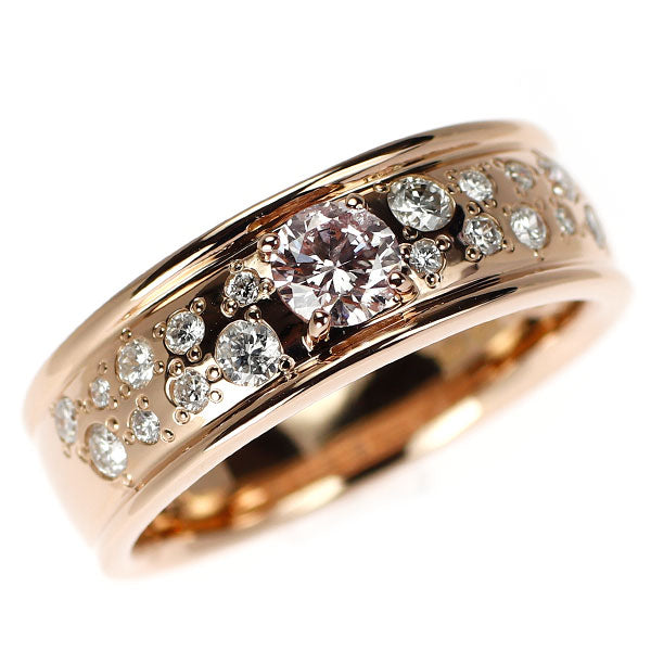 希少 K18PG 天然ピンクダイヤモンド リング 0.302ct LBP I1 D0.33ct