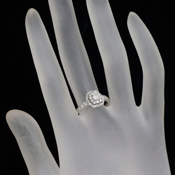 Pt900 エメラルドカット ダイヤモンド リング 0.151ct D0.47ct
