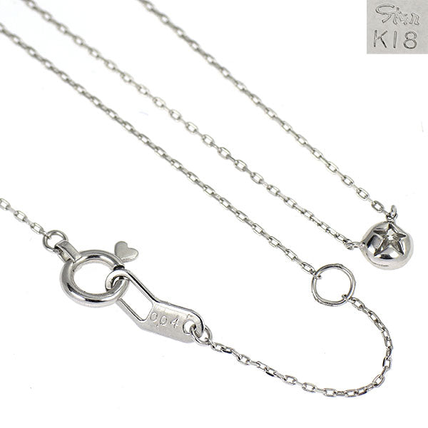 スタージュエリー K18WG ダイヤモンド ペンダントネックレス 0.04ct ムーンセッティング