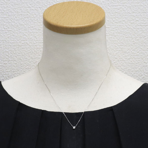 スタージュエリー K18WG ダイヤモンド ペンダントネックレス 0.04ct ムーンセッティング