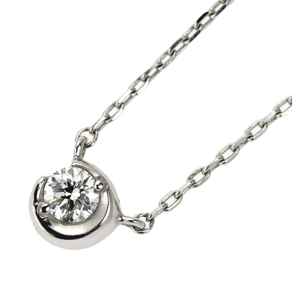 スタージュエリー K18WG ダイヤモンド ペンダントネックレス 0.04ct ムーンセッティング