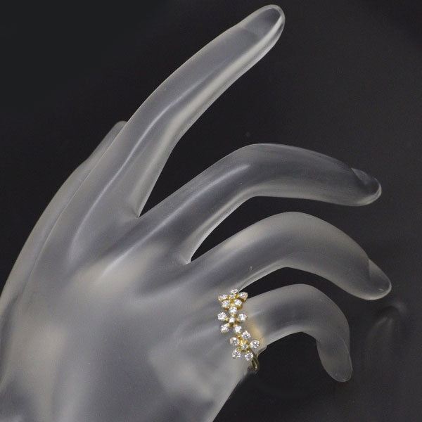 K18YG ダイヤモンド リング 0.39ct フラワー ピンキー
