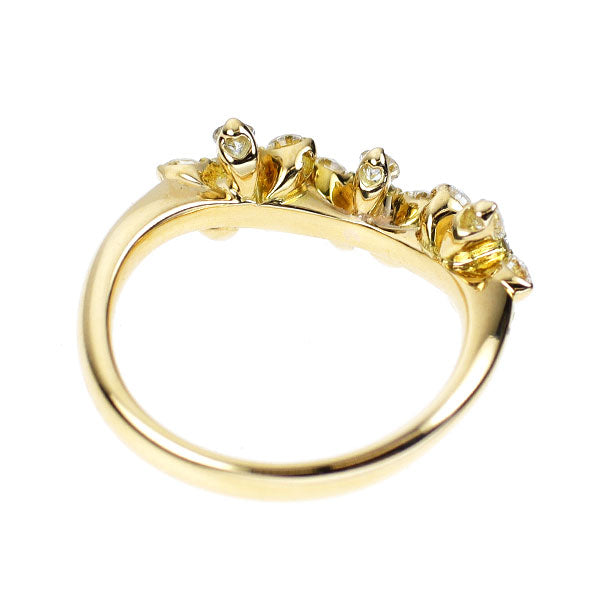 K18YG ダイヤモンド リング 0.39ct フラワー ピンキー