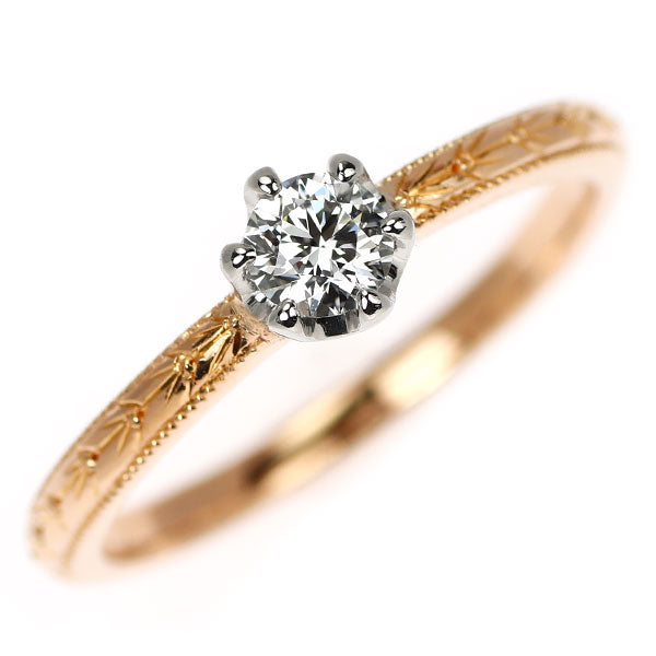 K20YG/ Pt950 最高級 ダイヤモンド リング 0.214ct D FL 3EXHC