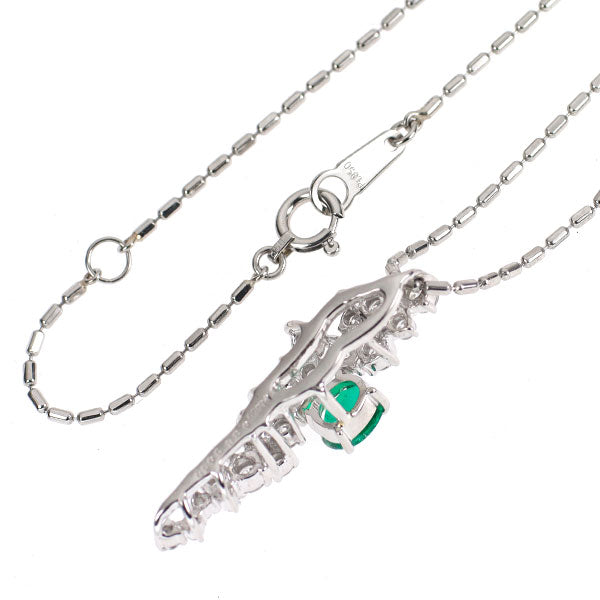 Pt900/ Pt850 エメラルド ダイヤモンド ペンダントネックレス 0.35ct D0.50ct
