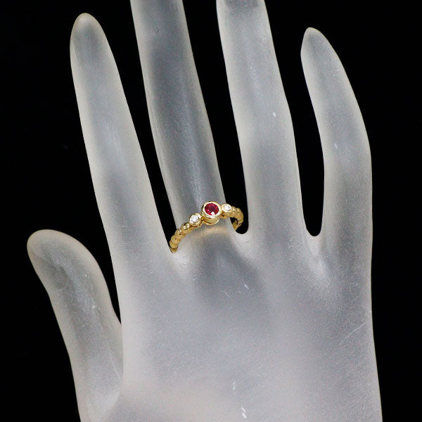 ミキモト K18YG ルビー ダイヤモンド リング 0.21ct D0.06ct