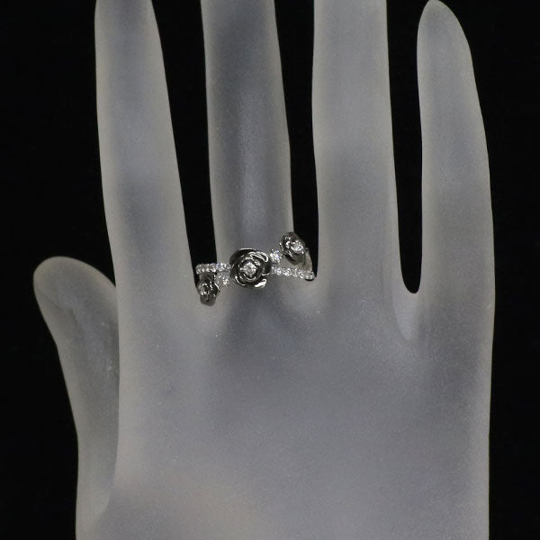 ブラックコーティング/ K18WG ダイヤモンド リング 0.33ct 薔薇 バラ フラワー