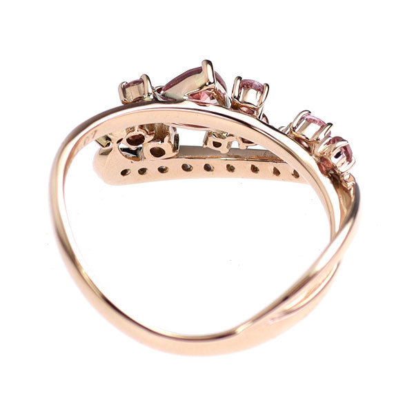 K18PG ピンクサファイア ダイヤモンド リング 0.365ct D0.10ct PS0.19ct T0.07ct
