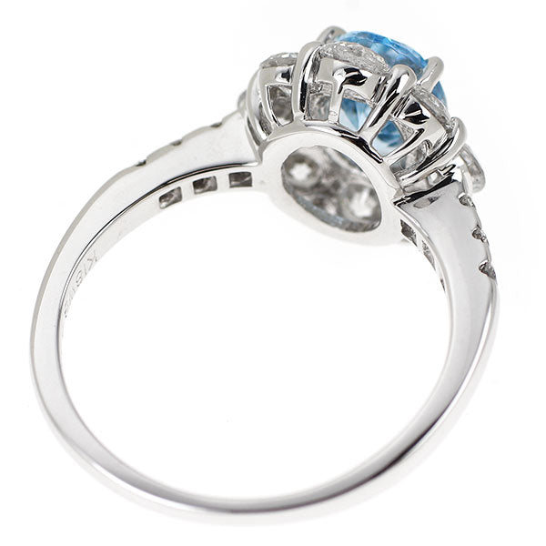 K18WG アクアマリン ダイヤモンド リング 1.15ct D1.31ct — セルビー