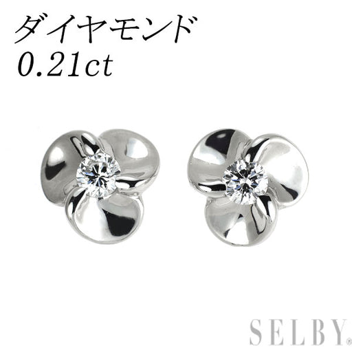 Pt850.Pt900ダイヤモンドピアス Pt900/ Pt850 ダイヤモンド ピアス 0.21ct — セルビーオンラインストア