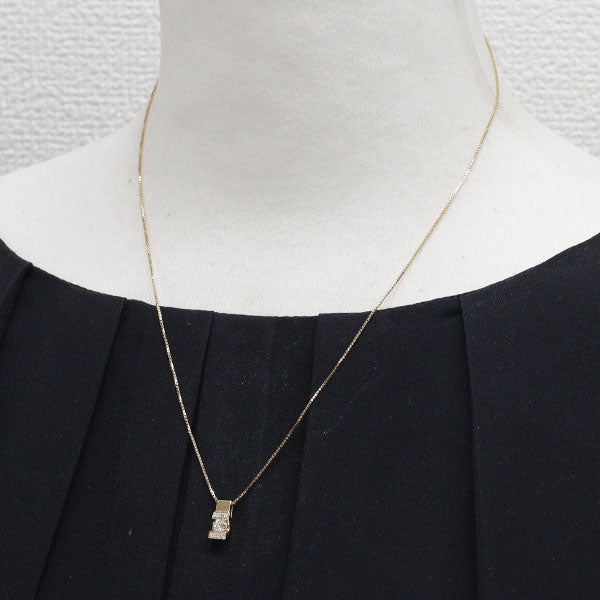 K18YG ダイヤモンド ペンダントネックレス 0.210ct D0.03ct