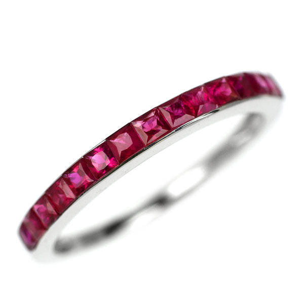 K18WG ルビー リング 0.76ct ミステリーセッティング