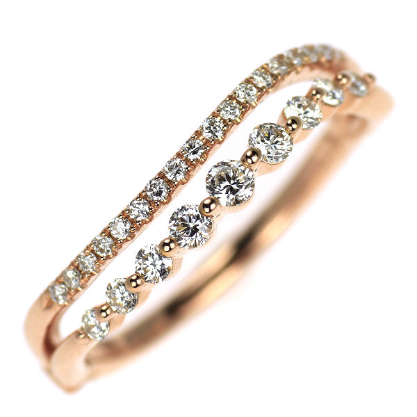 スタージュエリー K18PG ダイヤモンド リング 0.21ct