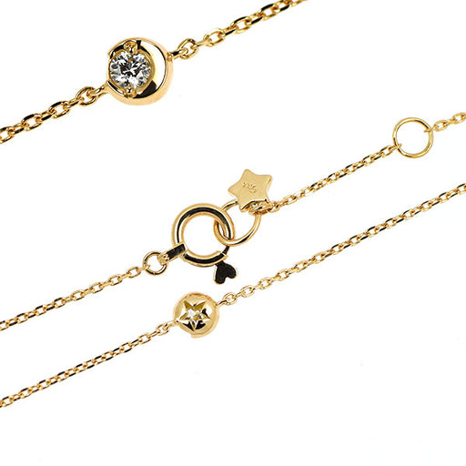 スタージュエリー K18YG ダイヤモンド ブレスレット 0.03ct ムーン