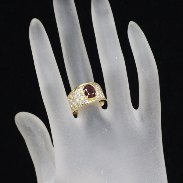K18YG ルビー ダイヤモンド リング 1.70ct D1.49ct