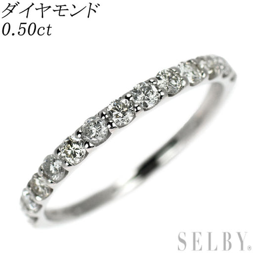 P t900 ダイヤモンド　0.50 ハーフエタニティ　リング　指輪 楽天市場】Pt900ハーフエタニティダイヤモンド0.50カラットリング