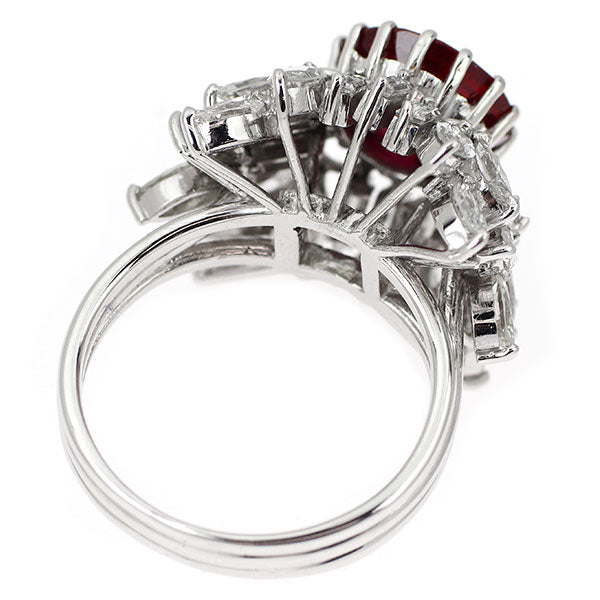 K18WG タイ産 ルビー ダイヤモンド リング 4.20ct