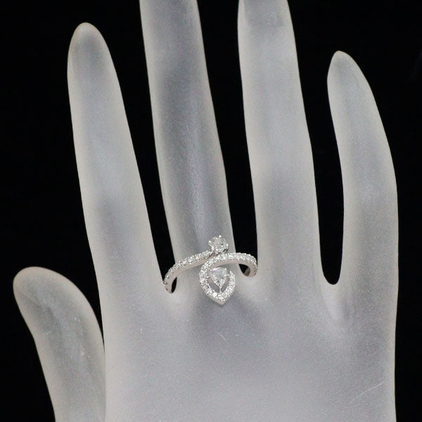 K18WG ローズカット/ラウンドブリリアント ダイヤモンド リング 0.75ct