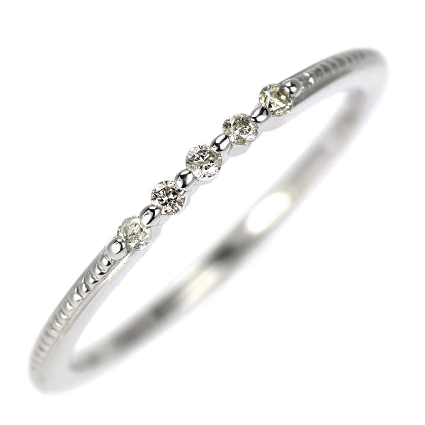 アガット K18WG ダイヤモンド リング 0.05ct