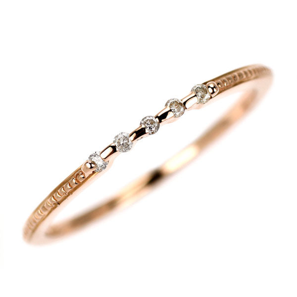 アガット/agete K18PG ダイヤモンド リング 0.05ct