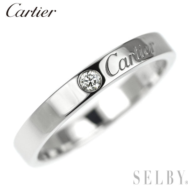 カルティエ Pt950 ダイヤモンド リング Cドゥ エングレーブド 56号