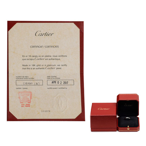 カルティエ Pt950 ダイヤモンド リング Cドゥ エングレーブド 56号