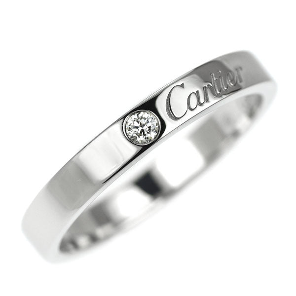 カルティエ Pt950 ダイヤモンド リング Cドゥ エングレーブド 56号