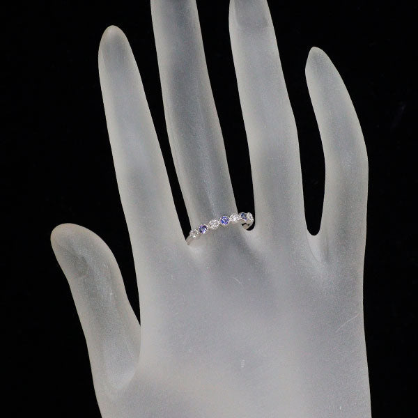 新品 Pt950 アメリカ サンベニト産ベニトアイト ダイヤモンド リング 0.10ct D0.13ct 【エスコレ】希少 ハーフエタニティ