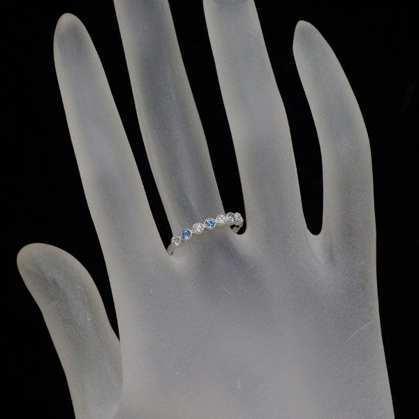 新品 希少 Pt950 アメリカ サンベニト産ベニトアイト ダイヤモンド リング 0.10ct D0.13ct ミルグレイン【エスコレ】ハーフエタニティ