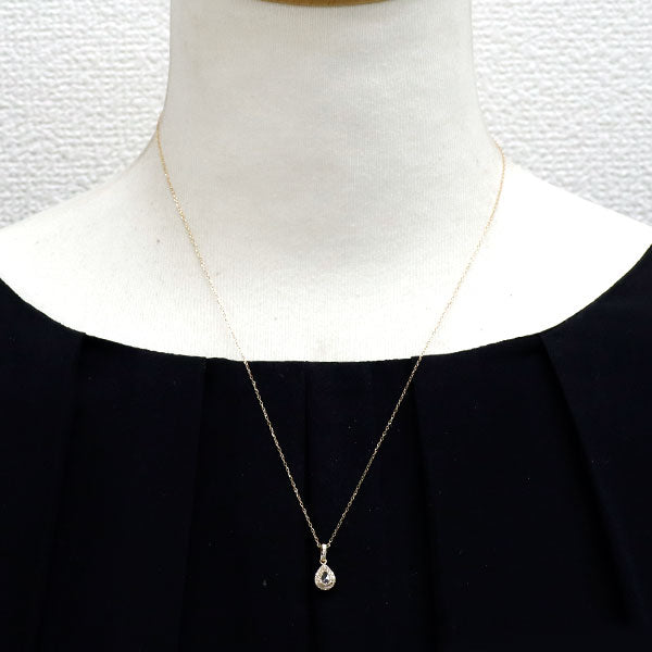 K18YG ローズカット/ラウンドブリリアントカット ダイヤモンド ペンダントネックレス D0.25ct