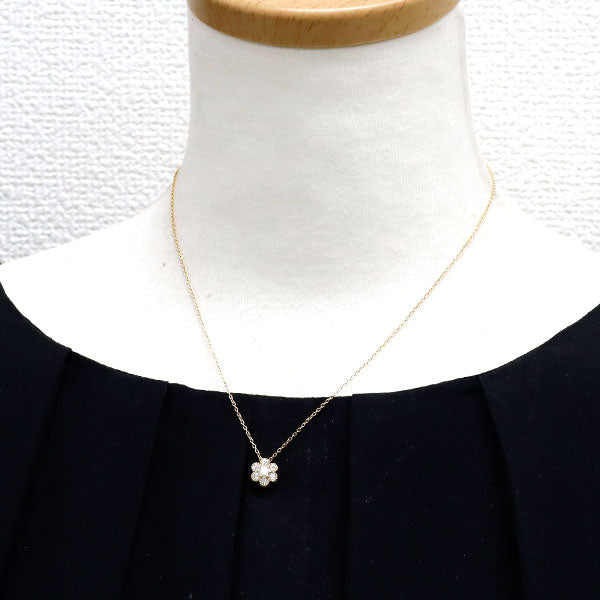 ポンテヴェキオ K18YG ダイヤモンド ペンダントネックレス 0.47ct フラワー