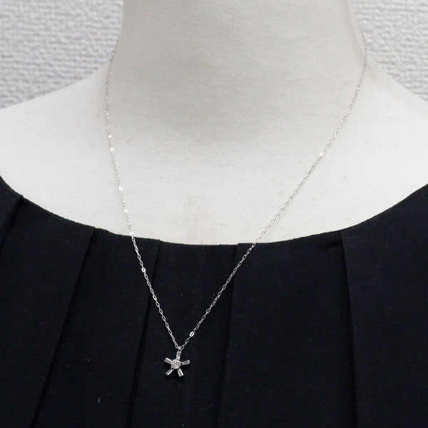 サバース K18WG ダイヤモンド ペンダントネックレス 0.19ct バースコレクション
