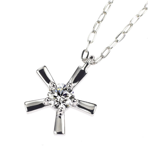サバース K18WG ダイヤモンド ペンダントネックレス 0.19ct バースコレクション
