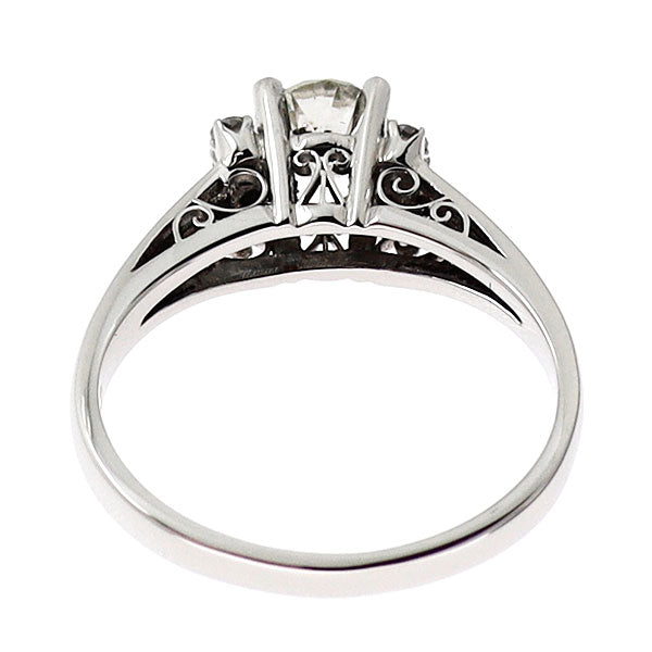 Pt900 オールドカット ダイヤモンド リング 0.51ct D0.07ct 陽刻ヴィンテージ製品【ヒスコレ】