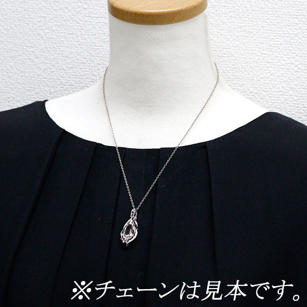 K18WG モルガナイト ピンクサファイア ダイヤモンド ペンダントトップ 5.68ct PS0.23ct D0.05ct